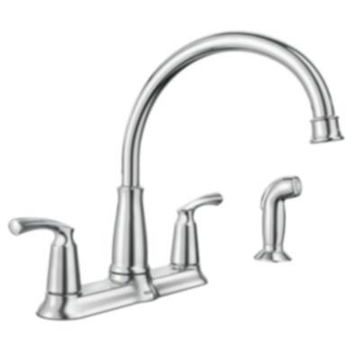 Chrome Bexley™ 2-Handle High-Arc Kitchen Faucet With Sprayer