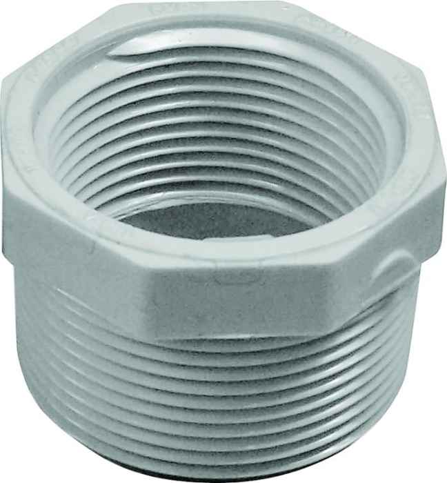 SCH 40 MPT x FPT PVC Pipe Reducing Bushing, 1-1/2 1 SCH 40 MPT x FPT PVC Pipe Reducing Bushing, 1-1/2\