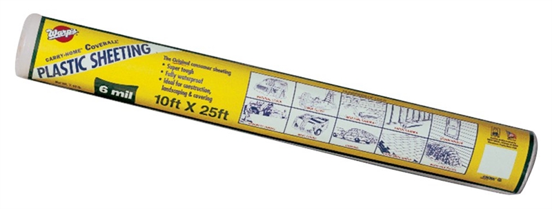 10 x 25-Foot Clear Plastic Waterproof Polyfilm