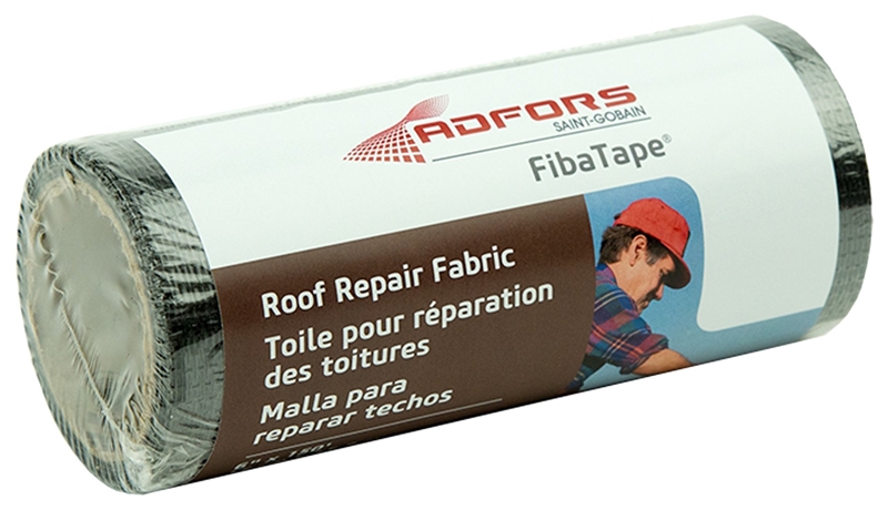 6-Inch X 25-Foot Black Roof Repair Fabric