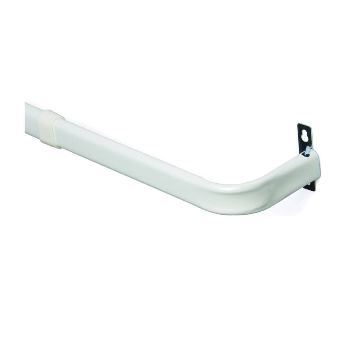 18 To 28-Inch Adjustable White Steel Single Curtain Rod