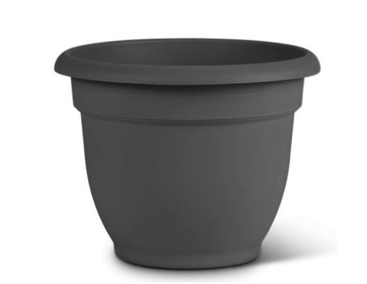 10-Inch Charcoal Ariana Plastic Planter