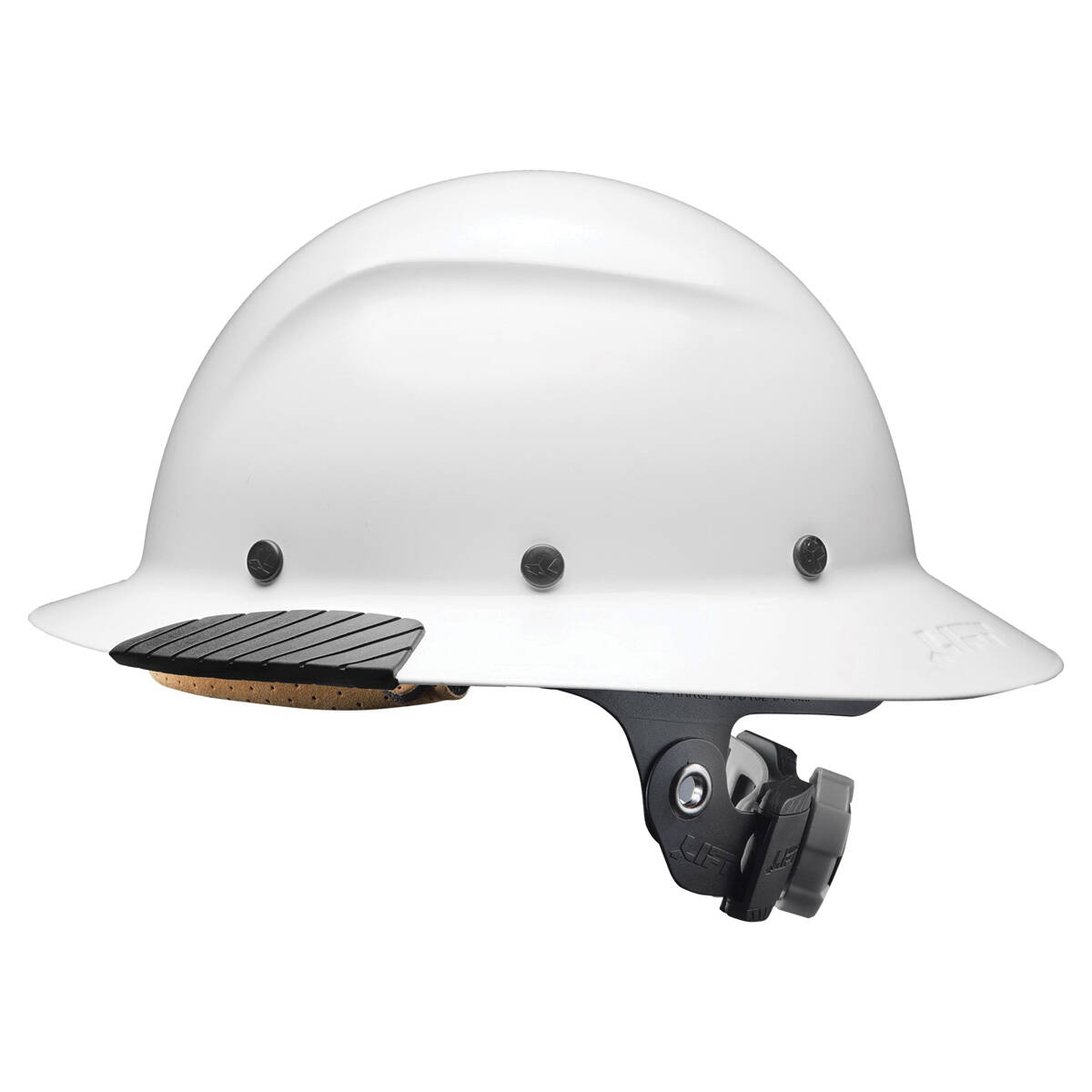 White Dax Full Brim Hard Hat, 12 In L X 11 In W X 6-1/2 In H, 6-Point Suspension 1 White Dax Full Brim Hard Hat, 12 In L X 11 In W X 6-1/2 In H, 6-Point Suspension