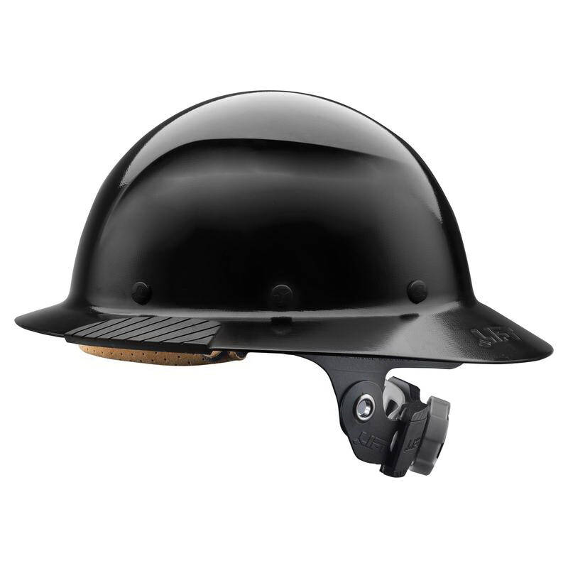 Black Dax Full Brim Hard Hat, 12 In L X 11 In W X 6-1/2 In H, 6-Point Suspension 1 Black Dax Full Brim Hard Hat, 12 In L X 11 In W X 6-1/2 In H, 6-Point Suspension