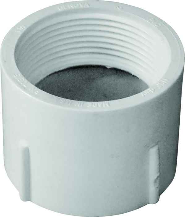 SCH 40 FNPT X Hub PVC Pipe Adapter, 1-1/2 1 SCH 40 FNPT X Hub PVC Pipe Adapter, 1-1/2\