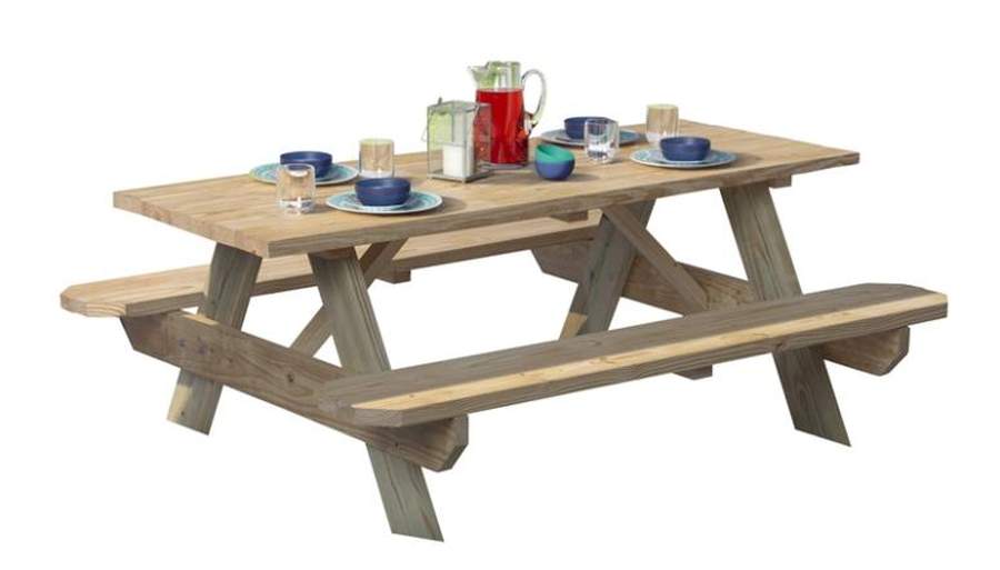 6-Foot Wooden Picnic Table Kit 1 6-Foot Wooden Picnic Table Kit