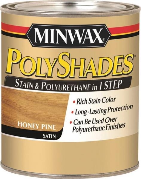 PolyShades Honey Pine Stain And Polyurethane 1/2-Pint 1 PolyShades Honey Pine Stain And Polyurethane 1/2-Pint
