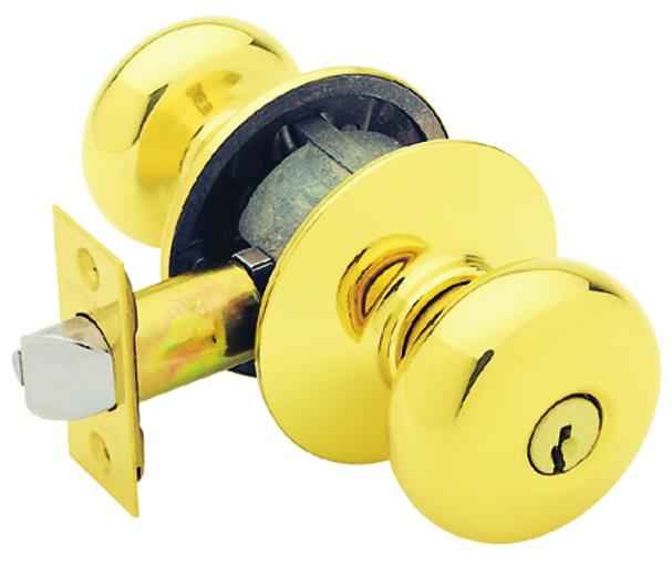 Polished Brass Keyed Plymouth Entry Knob Lockset 1 Polished Brass Keyed Plymouth Entry Knob Lockset