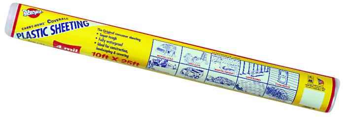 10 x 25-Foot Clear Plastic Waterproof Polyfilm