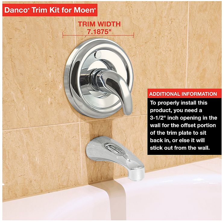 Tub/Shower Trim Kit Universal For Moen In Chrome 12 Tub/Shower Trim Kit Universal For Moen In Chrome