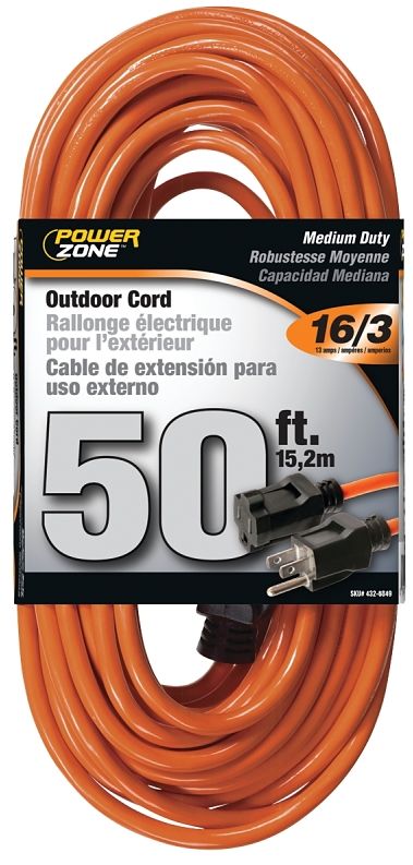 50-Foot 16/3 SJTW Medium Duty Outdoor Extension Cord