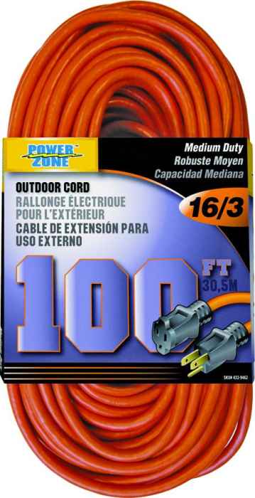 100-Foot 16/3 SJTW Medium Duty Outdoor Extension Cord