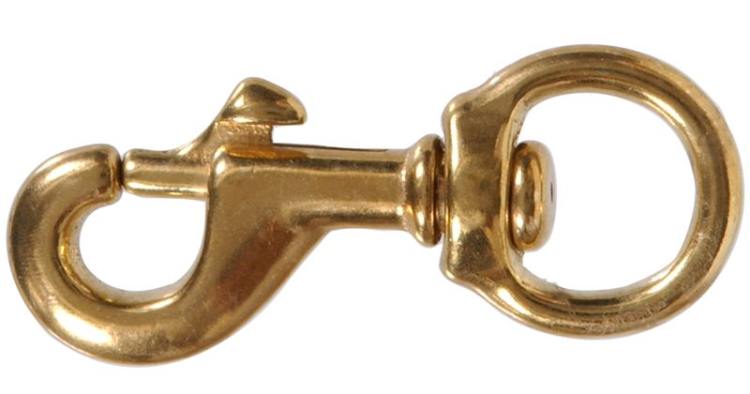 Hardware Essentials™ 1 x 3-9/16 in Solid Brass Round Swivel Eye Bolt Snap