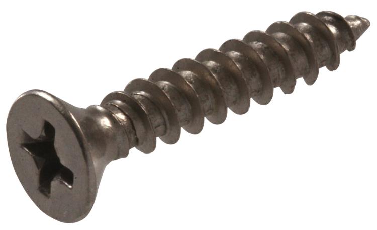 Hinge Screws 9 x 1 in - Flat Head Phillips Sheet Metal Screw - Satin Nickel