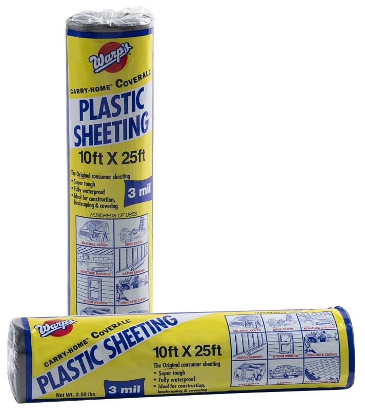10-Foot X 25-Foot 3-Mil Black Poly Film Plastic Sheeting
