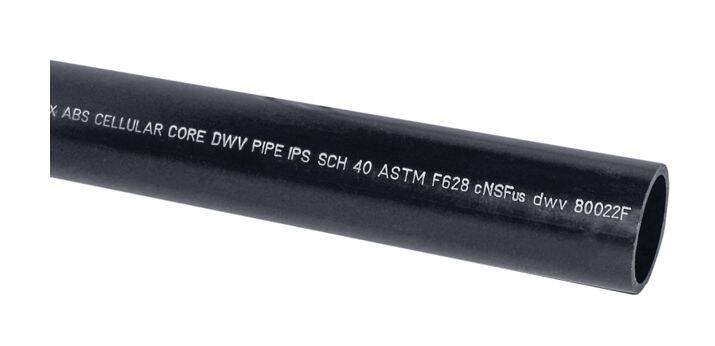 Black Cellular Core Plain End SCH 40 DWV Solvent Weld ABS Pipe, 2\