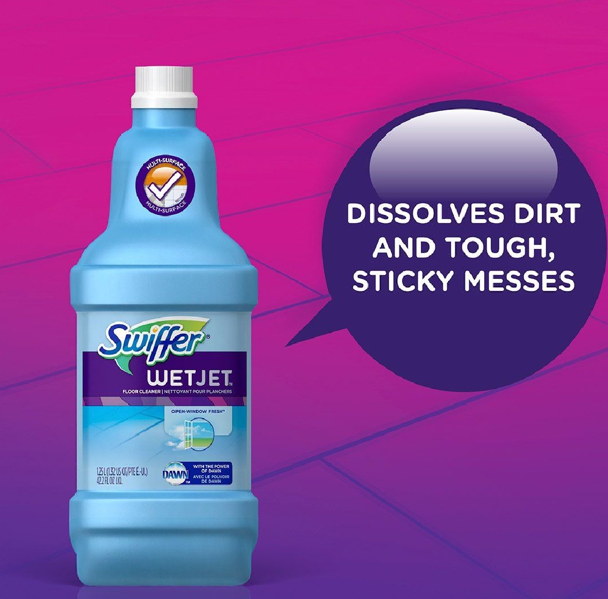 1.25-Liter WetJet Multi-Surface Cleaner Solution Refill, Open Window Fresh Scent