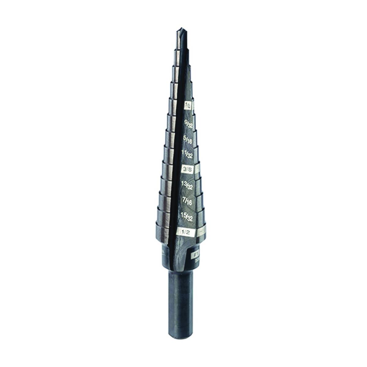 Stepped Dill Bit Step Drill Bit, Flat Shank, 1/4 In Dia Shank