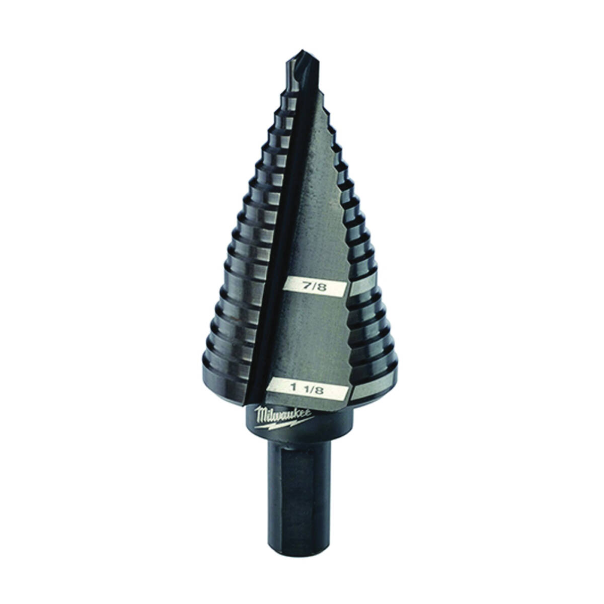 Stepped Dill Bit Step Drill Bit, Flat Shank, 3/8 In Dia Shank