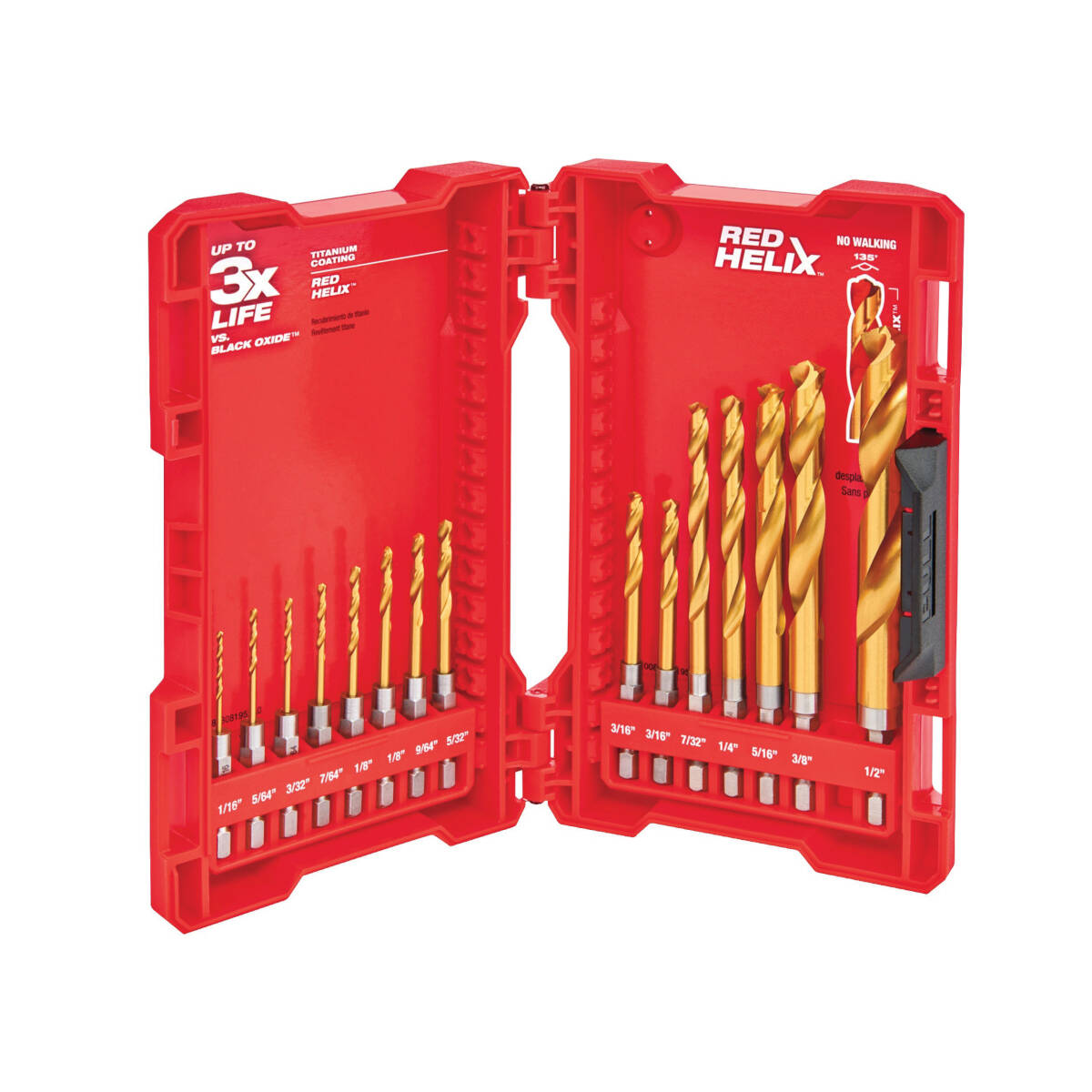 Shockwave Impact Duty Drill Bit Set, Steel, Titanium, 15-Piece
