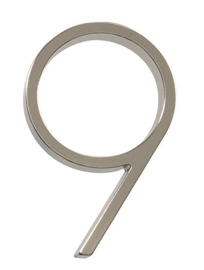 #9 5-Inch Brushed Nickel Floating Mount House Number 2 #9 5-Inch Brushed Nickel Floating Mount House Number