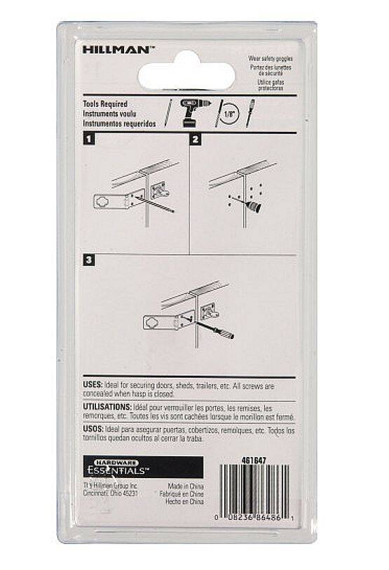 Hardware Essentials™ 3-1/2-Inch Zinc And Yellow Dichromate Fixed Staple Safety Hasp 2 Hardware Essentials™ 3-1/2-Inch Zinc And Yellow Dichromate Fixed Staple Safety Hasp