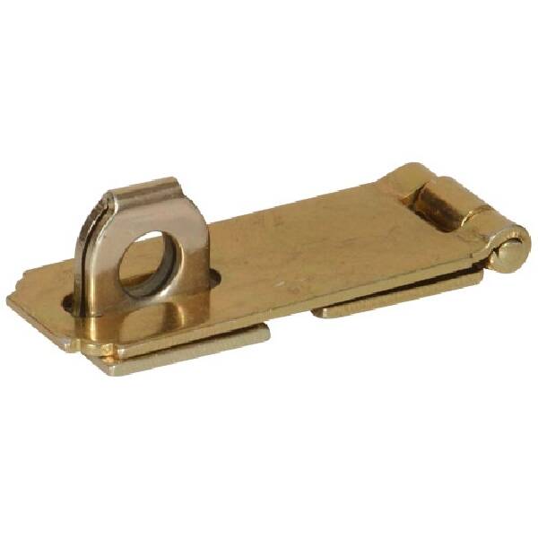 Hardware Essentials™ 3-1/2-Inch Zinc And Yellow Dichromate Fixed Staple Safety Hasp 3 Hardware Essentials™ 3-1/2-Inch Zinc And Yellow Dichromate Fixed Staple Safety Hasp