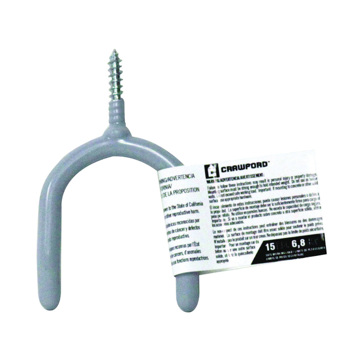 15-Pound Capacity Steel Screw Mounting Storage Hook 1 15-Pound Capacity Steel Screw Mounting Storage Hook