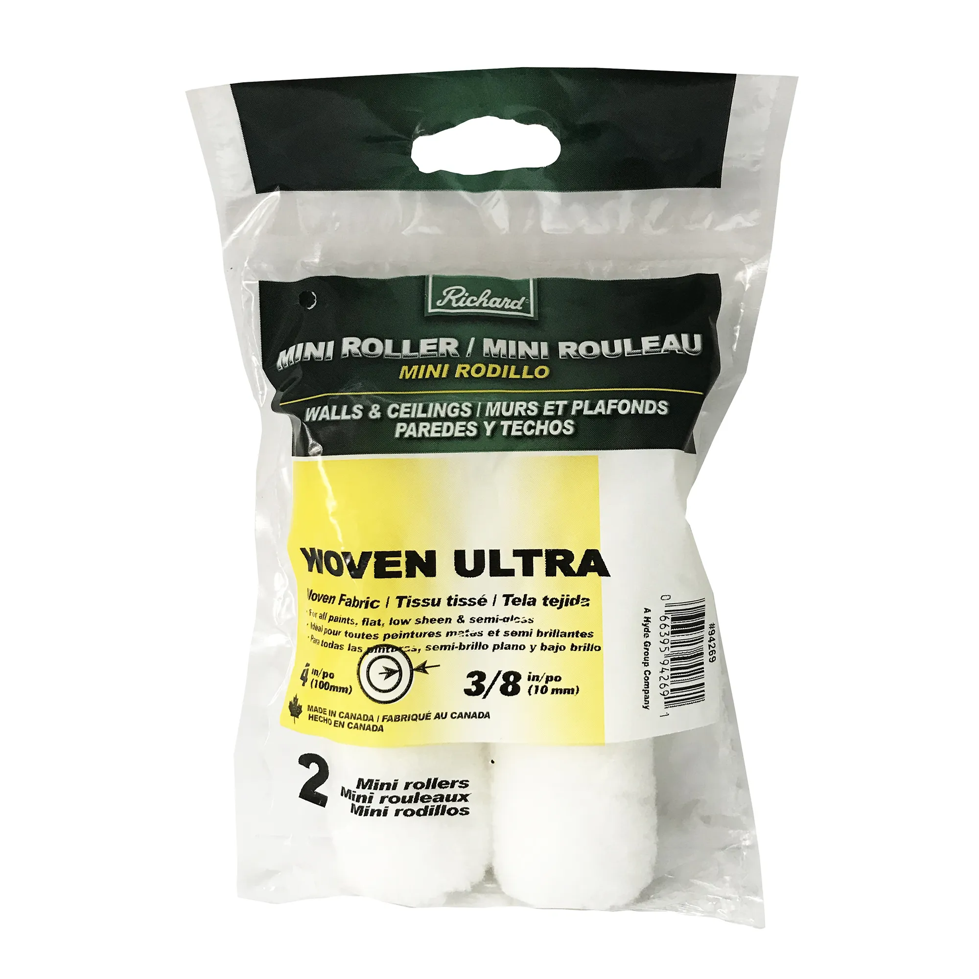 4-Inch Lint Free Roller Cover, 3/8-Inch Pile 4-Pack