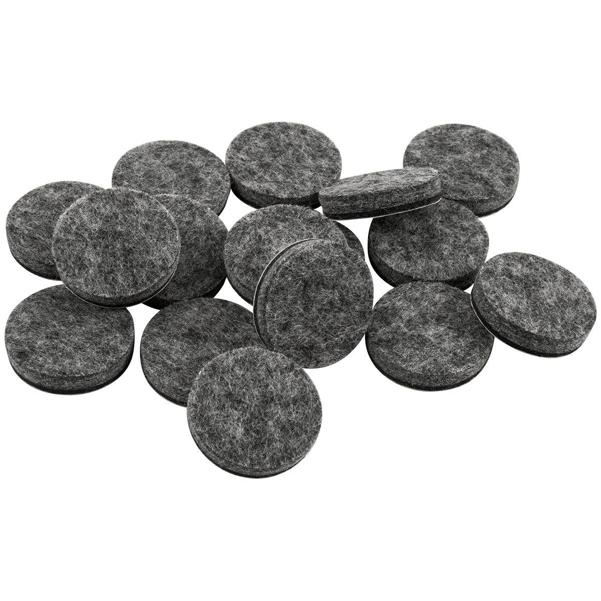 1-Inch Gray Self-Stick Felt Furniture Pads, 16-Pack