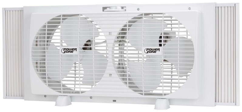 9-Inch Twin Window Fan Reversible White