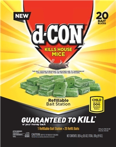 Corner Fit Refillable Mice Bait Station 20-Pack