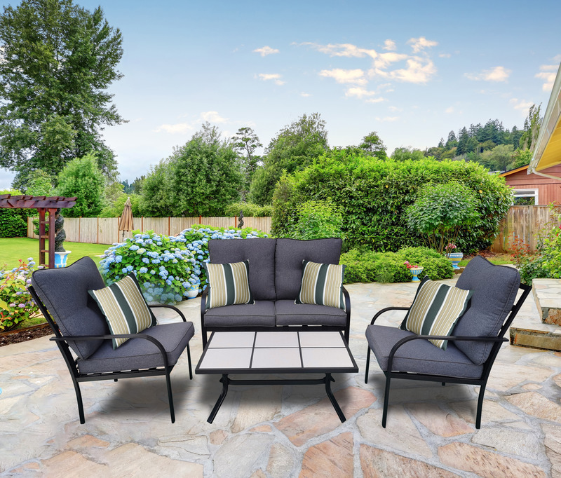 Bedford Casual Outdoor Cushioned 4-Piece Set 1 Bedford Casual Outdoor Cushioned 4-Piece Set
