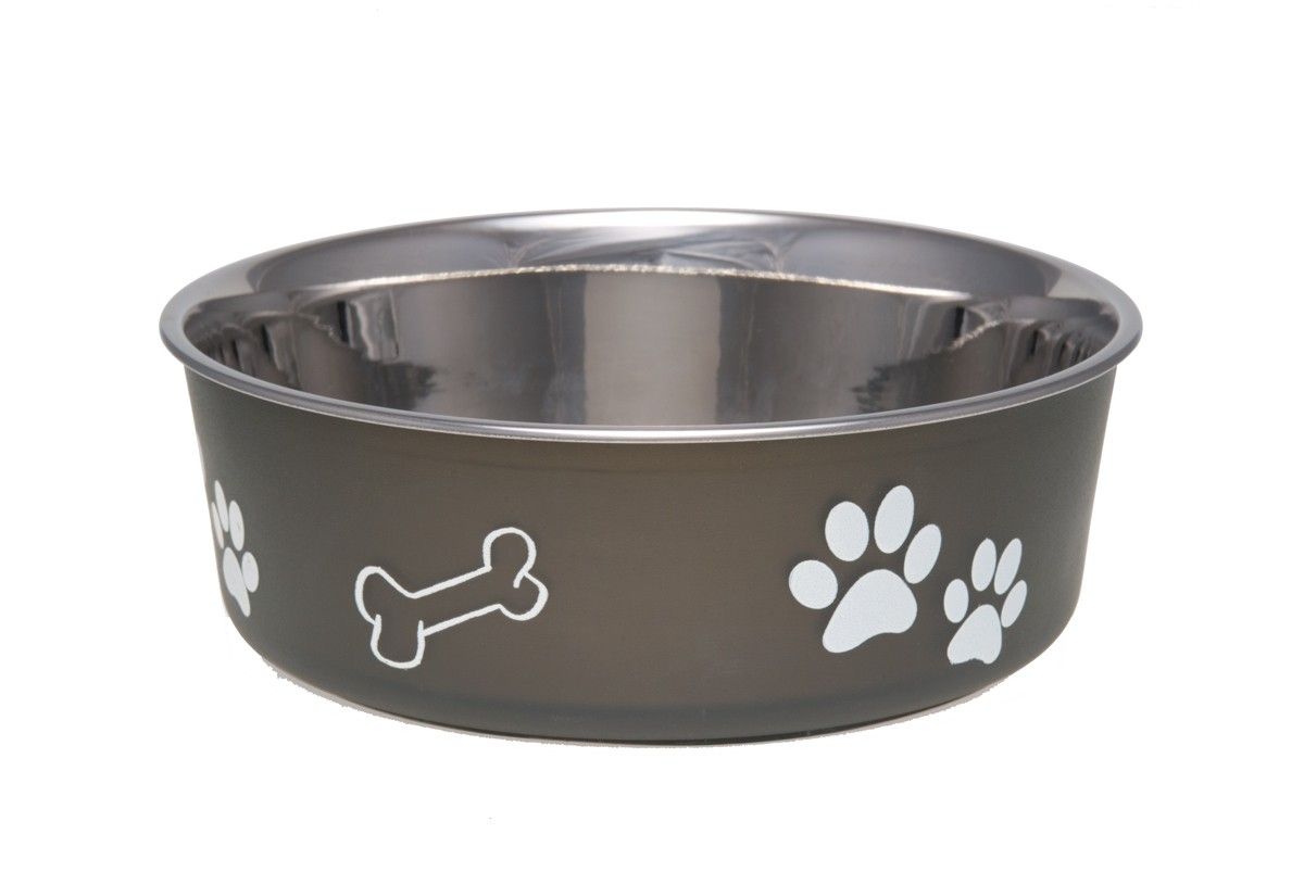 Extra-Large Espresso Bella Bowl With Bone/Paw Print Design