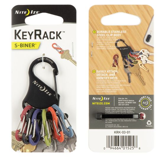 Black Stainless Steel S-Biner KeyRack 2 Black Stainless Steel S-Biner KeyRack
