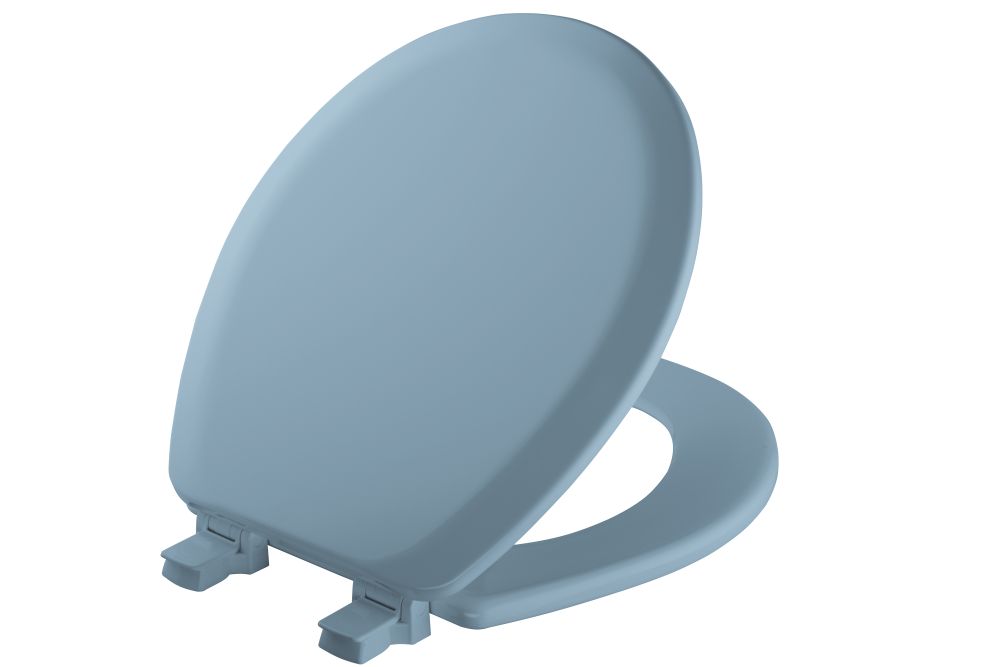 Round Molded Wood Toilet Seat Sky Blue