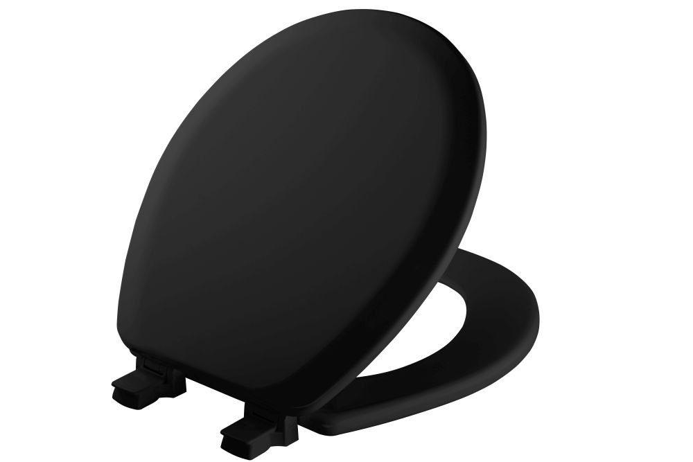 Round Molded Wood Toilet Seat Black