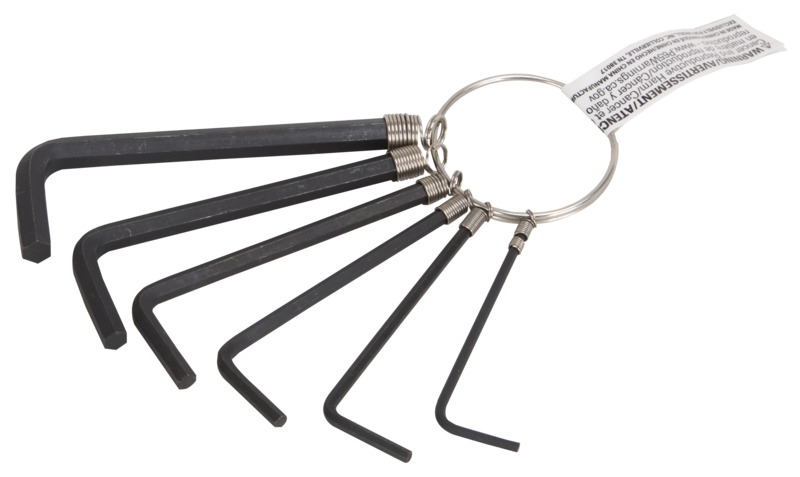 Hex Set Key Ring, Sae, 6-Piece