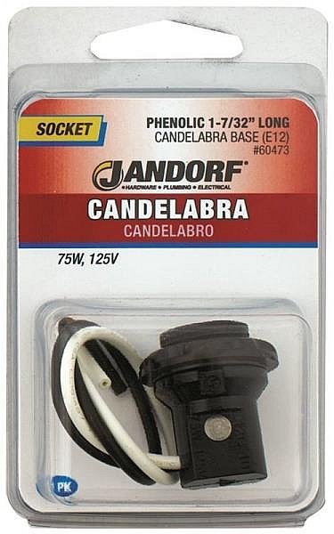 Phenolic Candelabra Base 1-7/32 In