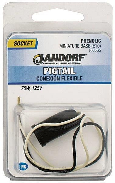 Pigtail Minature Base Lamp Socket With 6 In Wire Leads