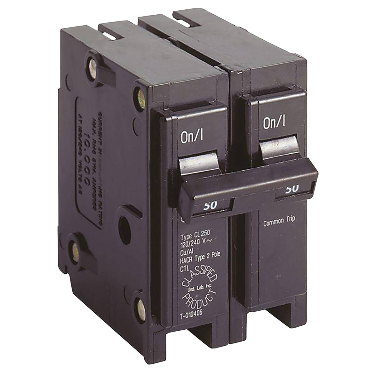 Type Cl Circuit Breaker, 120/240 V, Common Trip, Plug-In Mounting 1 Type Cl Circuit Breaker, 120/240 V, Common Trip, Plug-In Mounting