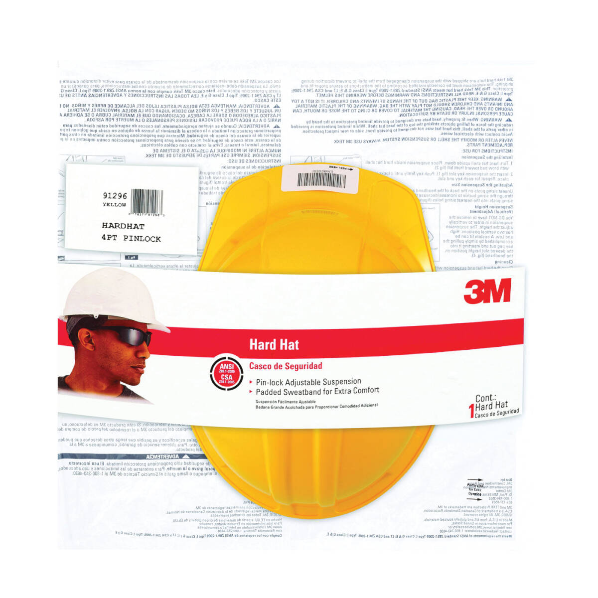 Yellow 4-Point Suspension Hard Hat 3 Yellow 4-Point Suspension Hard Hat