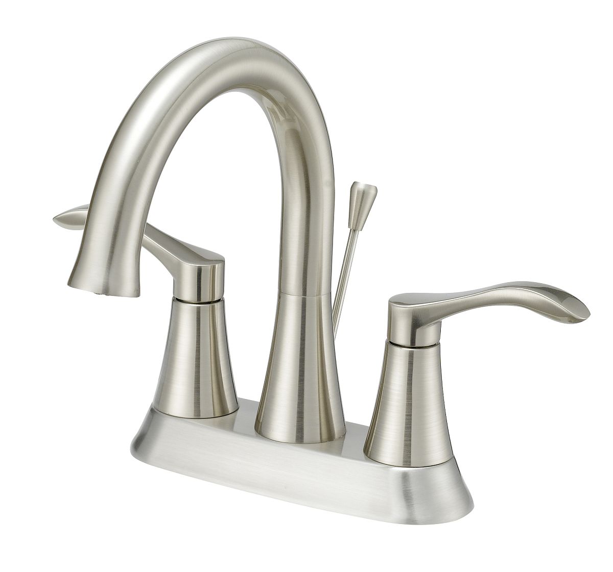 Brushed Nickel 2-Handle Bathroom Sink Faucet, 4\