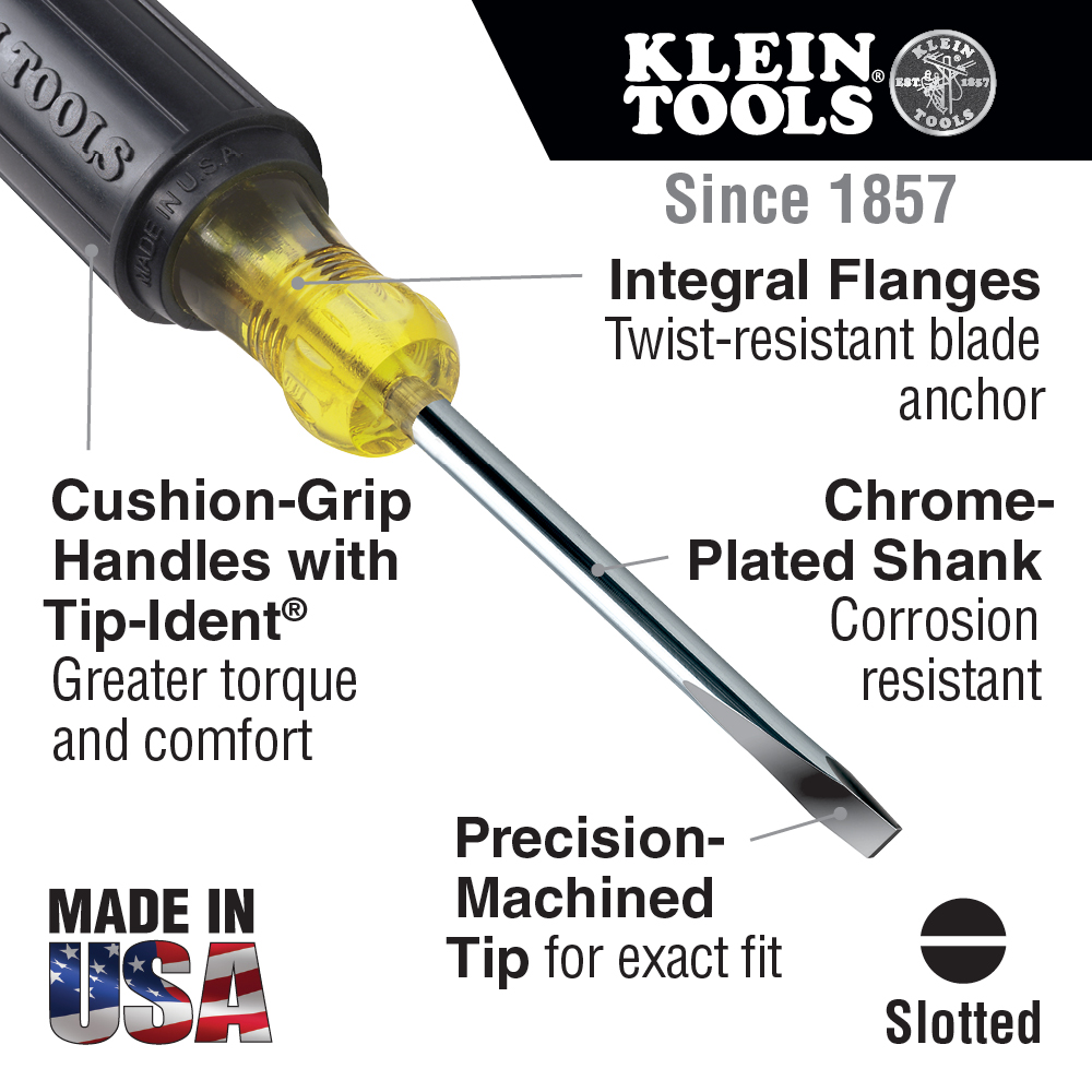 1/4-Inch Cabinet Tip Screwdriver, 4-Inch Shank