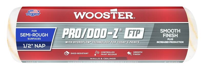 FTP® Pro/Doo-Z® 9-Inch Wall And Ceiling Paint Roller Cover, 1/2-Inch Nap 2 FTP® Pro/Doo-Z® 9-Inch Wall And Ceiling Paint Roller Cover, 1/2-Inch Nap