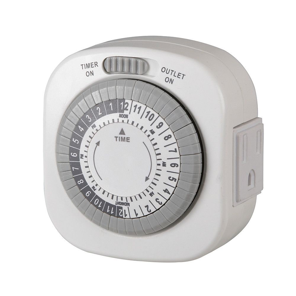 Grounded White Daily Mechanical Timer 1 Grounded White Daily Mechanical Timer