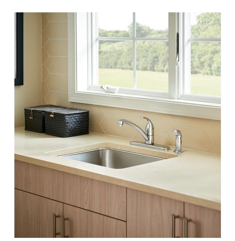 Adler™ Chrome One-Handle Kitchen Faucet With Sprayer