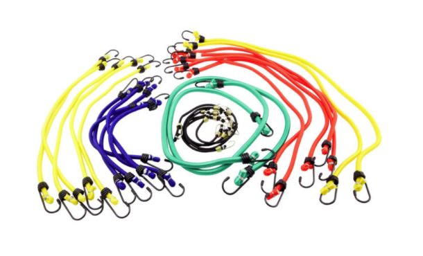 Assorted Jar Of Bungee Cords, 25-Pack