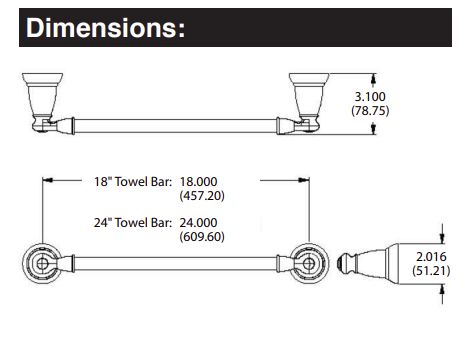 24-Inch Mediterranean Bronze Banbury Towel Bar 2 24-Inch Mediterranean Bronze Banbury Towel Bar