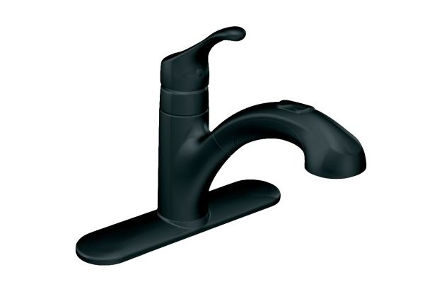 Matte Black Renzo™ 1-Handle Low Arc Pull-Out Kitchen Faucet 3 Matte Black Renzo™ 1-Handle Low Arc Pull-Out Kitchen Faucet